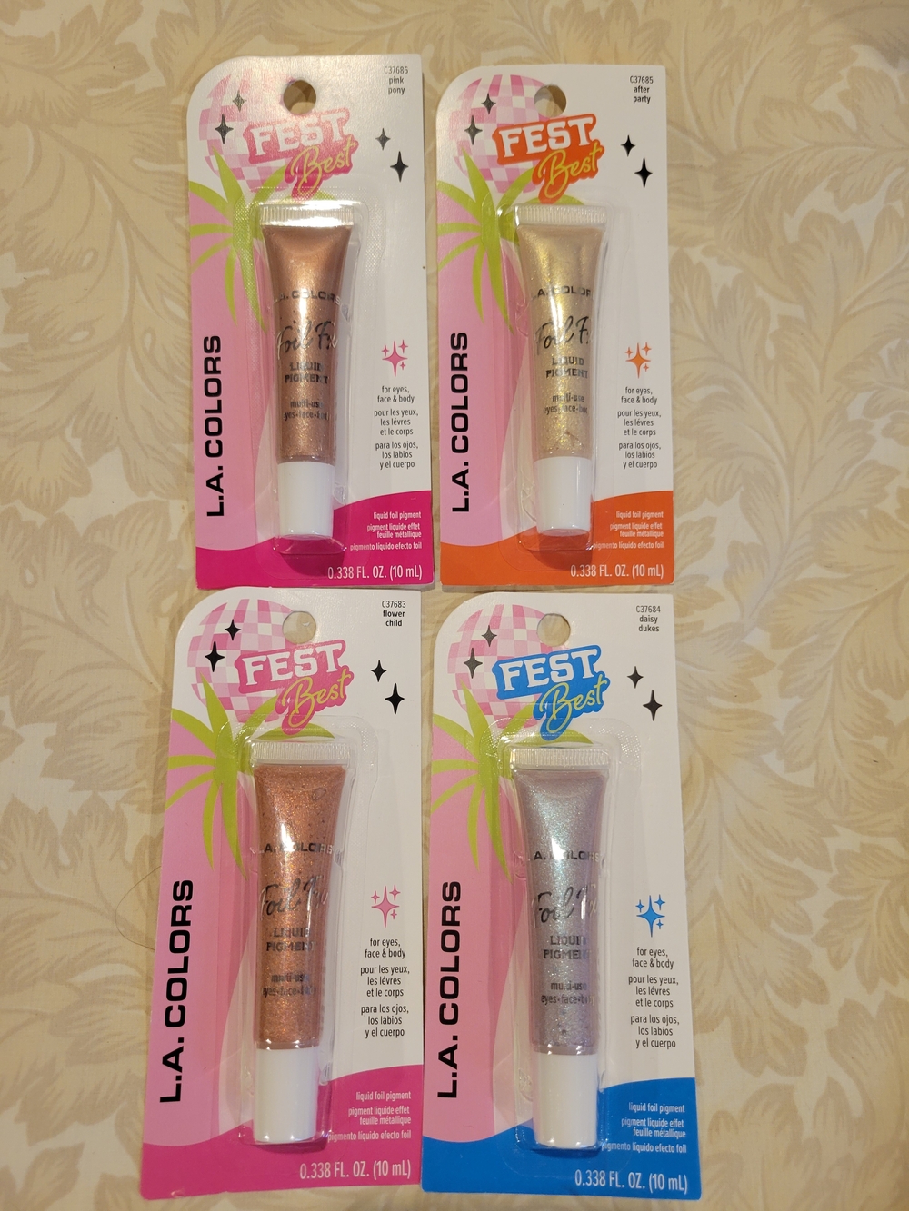 NWT L.A. Colors Fest Best Liquid Foil Shimmers - Gold, Rose Gold, Bronze, Silver